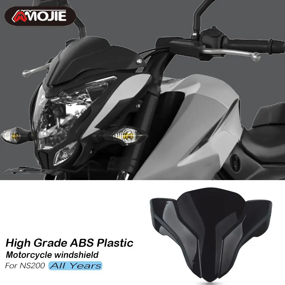 

For BAJAJ Pulsar NS200 NS 200 200NS all years Motorcycle Windshield Windscreen Windproof Double Bubble ABS Wind Shield