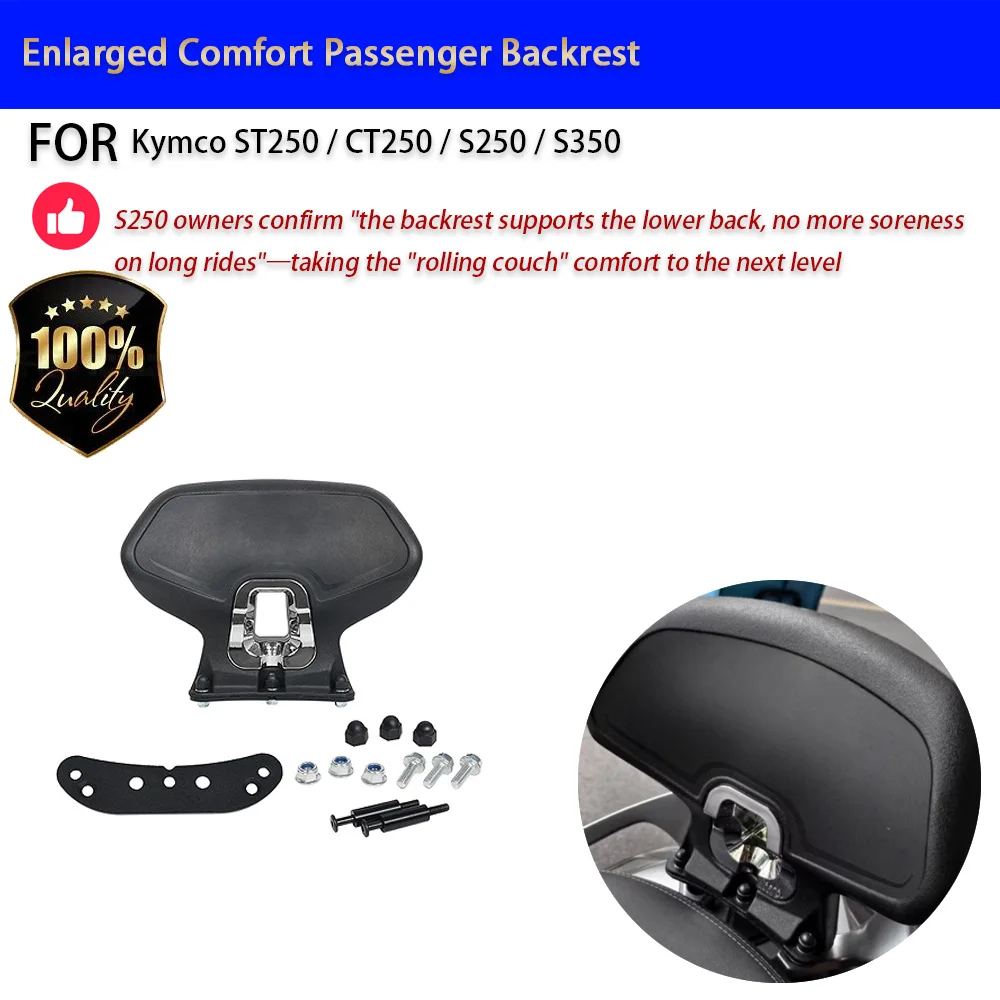 For Kymco ST250 CT250 S250 S350 Enlarged Passenger Backrest Lumbar Support No-Drill Accesorios Moto Accessori Moto