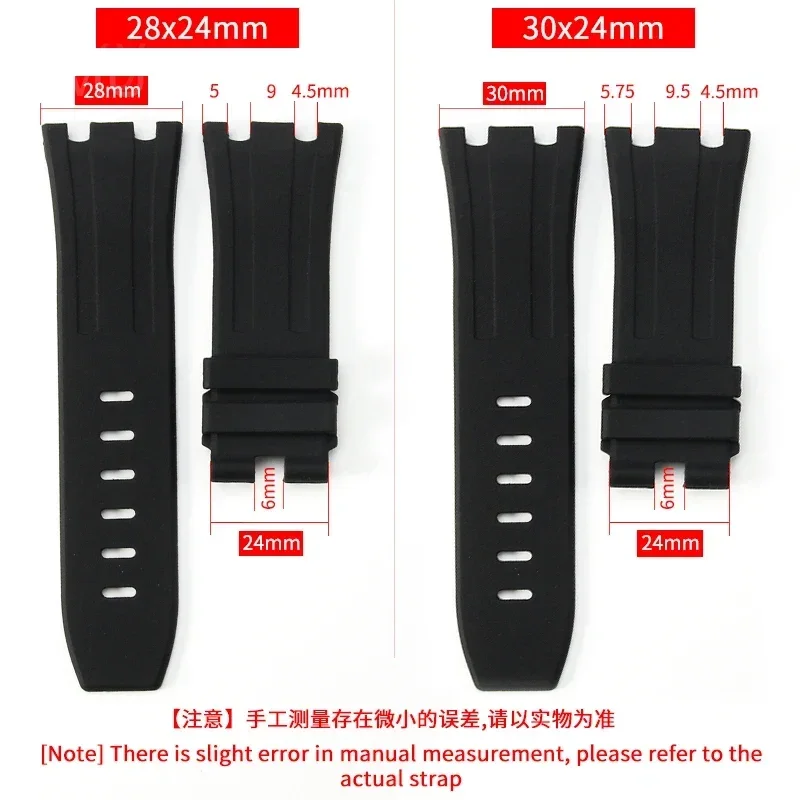 Durable Silicone Watch Band for Audemars Piguet Royal Oak 15400 15703  Sports Rubber Strap Bracelet 28mm with Logo for Men