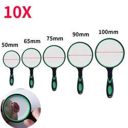 10X Magnifying Glass Handheld Magnifier Smooth Appearance Superb Craftsmanship Thickened Glass Lens Portable Eye Loupe