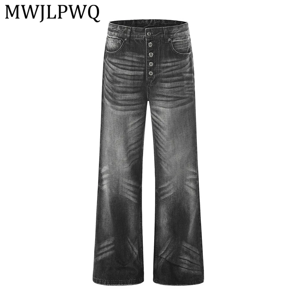 

Мужские джинсовые брюки MWJLPWQ с эффектом потертости и градиентным окрашиванием, в модном панк-стиле, с винтажным эффектом, на пуговицах, прямого кроя, модель 14647