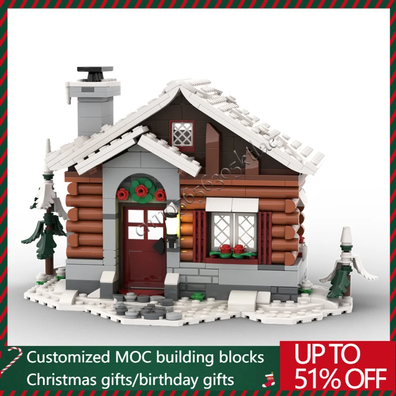 

581 детали MOC Рождественская серия деревянная модель домика строительные блоки кирпичи DIY творческий сборочный набор развивающие игрушки праздничные подарки