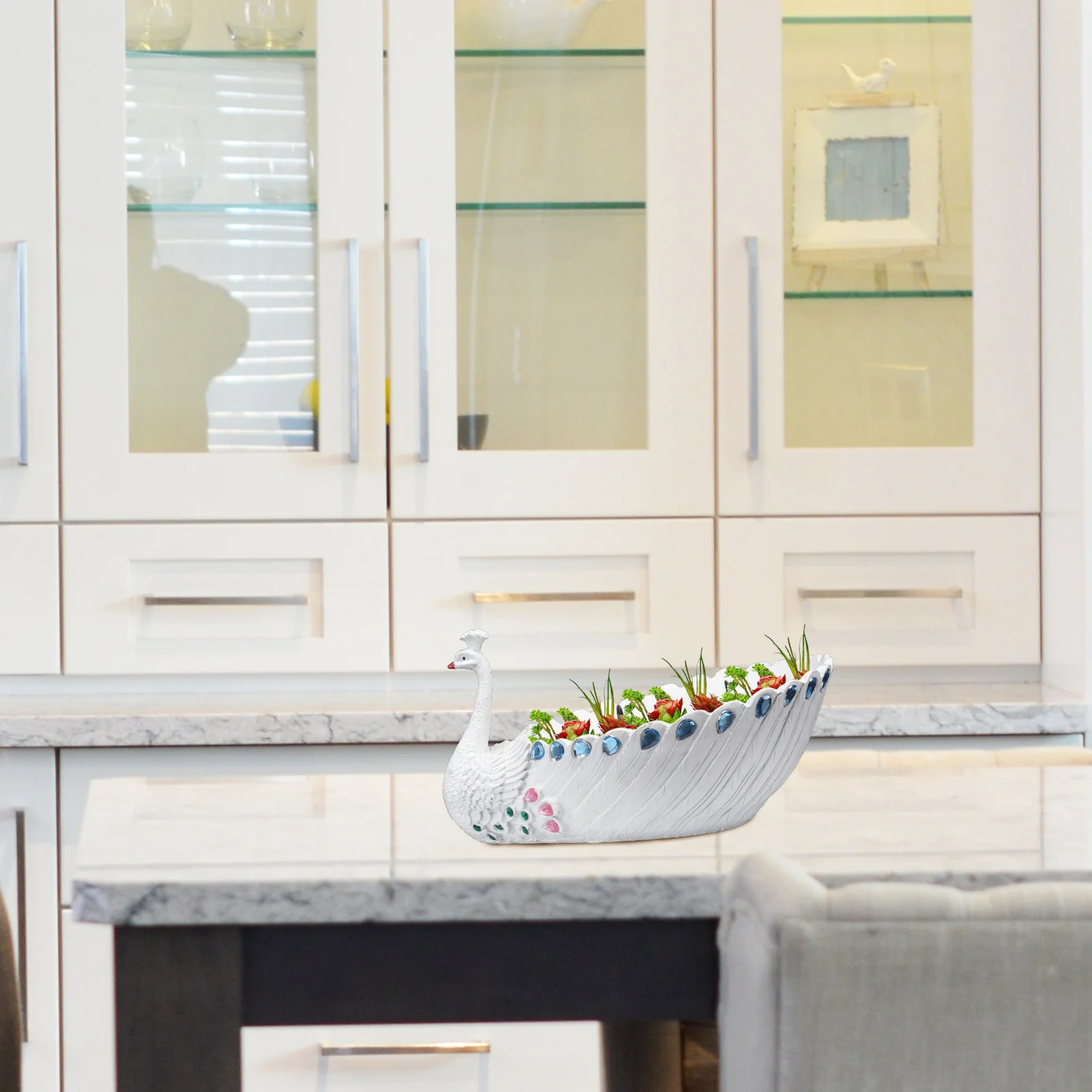 1 قطعة الزهرية الراتنج الإبداعية على شكل حديقة المنزل الديكور حماية البيئة الأبيض المنزل الزهرية النباتات وعاء