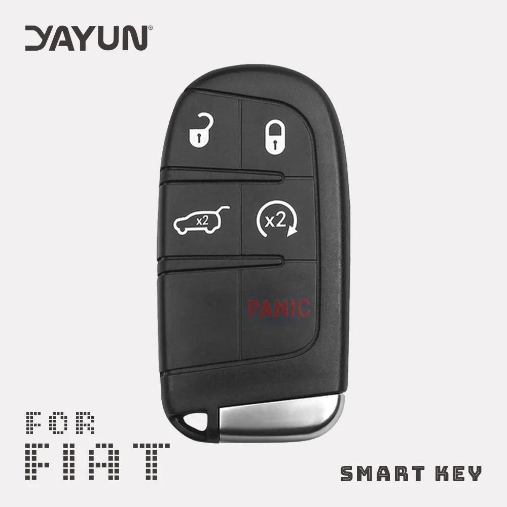 

YAYUN ForFiat 2/3/4/5 Buttons Smart Remote Key Shell Fob Case 500X 500 500L ForJeep Renegade Compass With Uncut SIP22 / Y160