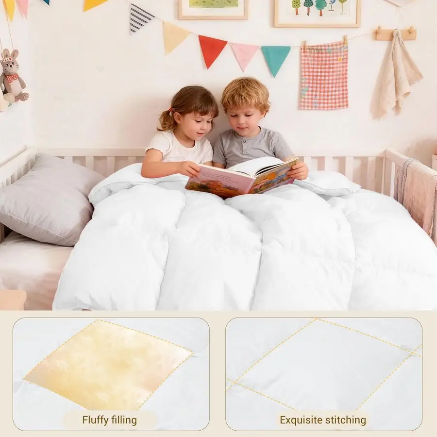 لحاف للأطفال الصغار من ريش الإوز، حشوة لحاف أطفال مضادة للحساسية مقاس 41 × 48، بطانية لحاف ناعمة خفيفة الوزن لجميع المواسم للعناية النهارية في سرير الأطفال #4