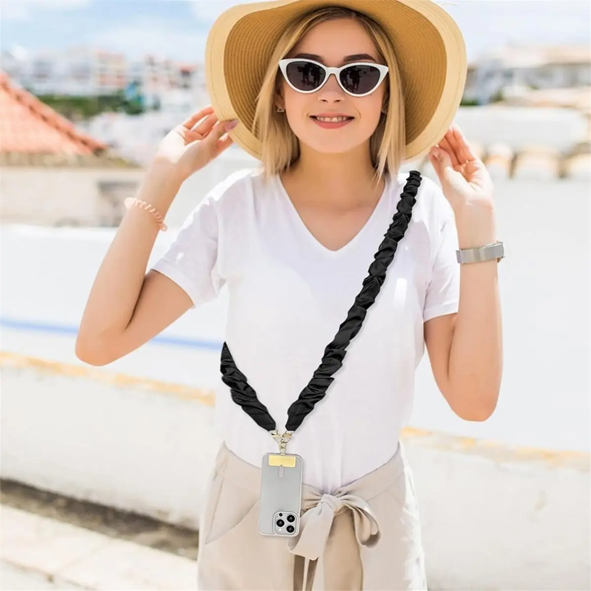 A64K Phone Lanyard - Anti-Theft ID Lanyard for Smartphones and Wallets Adjustable Strap with Strong Connector Design