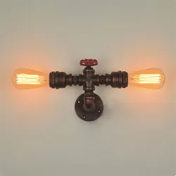 American Style Retro Water Pipe Wall Lamp Industrial Bar Corridor Decoration Wall Simplicity Creative Restaurant Iron Wall Light