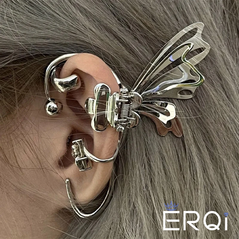 2024 New Butterfly Ear Clip Cyberpunk Style Copper Alloy For Men And Women Jewelry Party Gifts