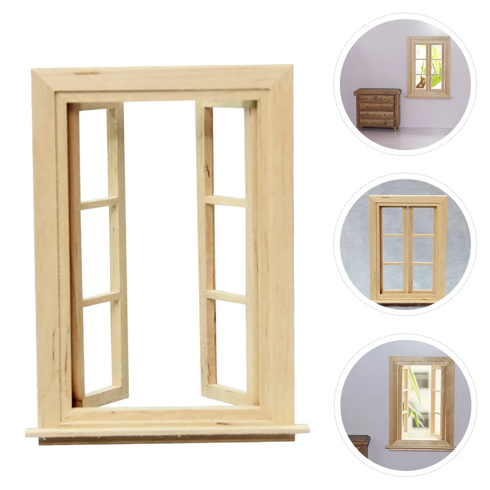 

1Pcs Realistic Mini Wooden Six Panel Lattice Window Frame Ideal for Dollhouse Interior Design Layout Photography Miniature