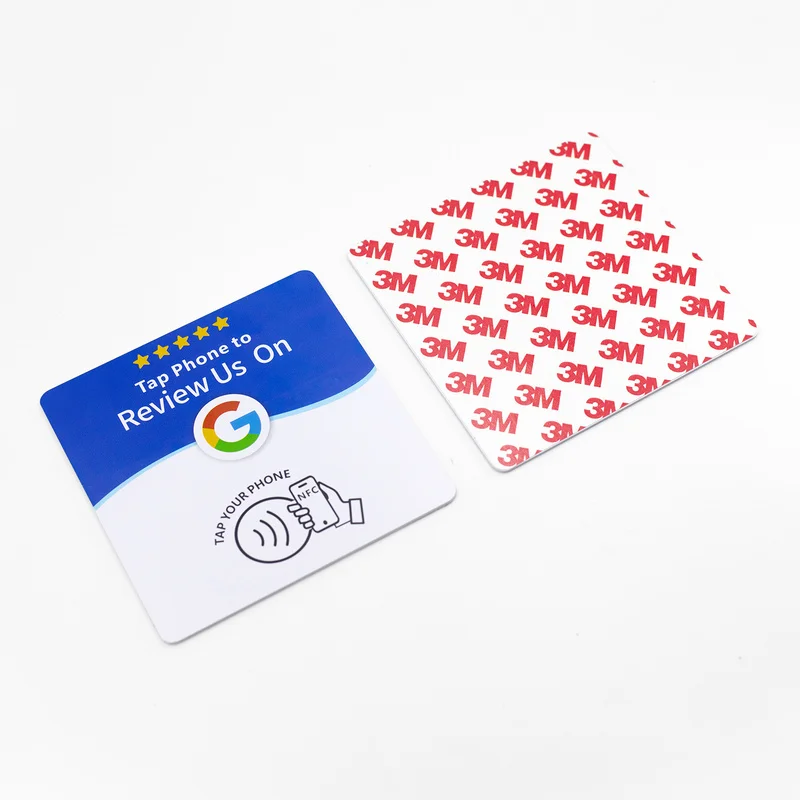 13.56MHz NTAG215 Square NFC Sticker Google Review 3M Adhesive Table Tag for Business Customer Feedback