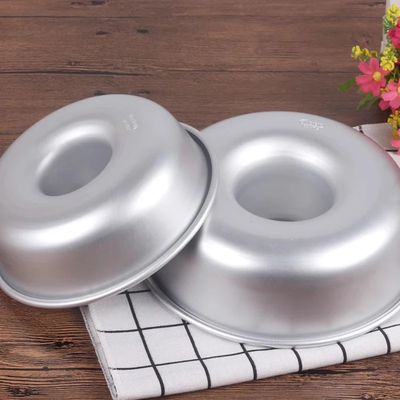 1Pcs Aluminum Ring Cake Tin For Baking Small/Lager/Giant Donut Non Stick Savarin Mold Pan