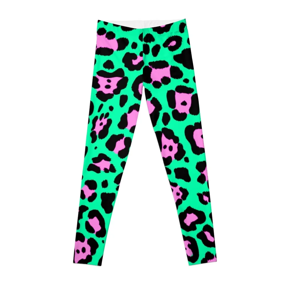 

Mint Leopard Print - Roar Leggings Leginsy push up gym clothing Women's tights fitness set gym Womens Leggings