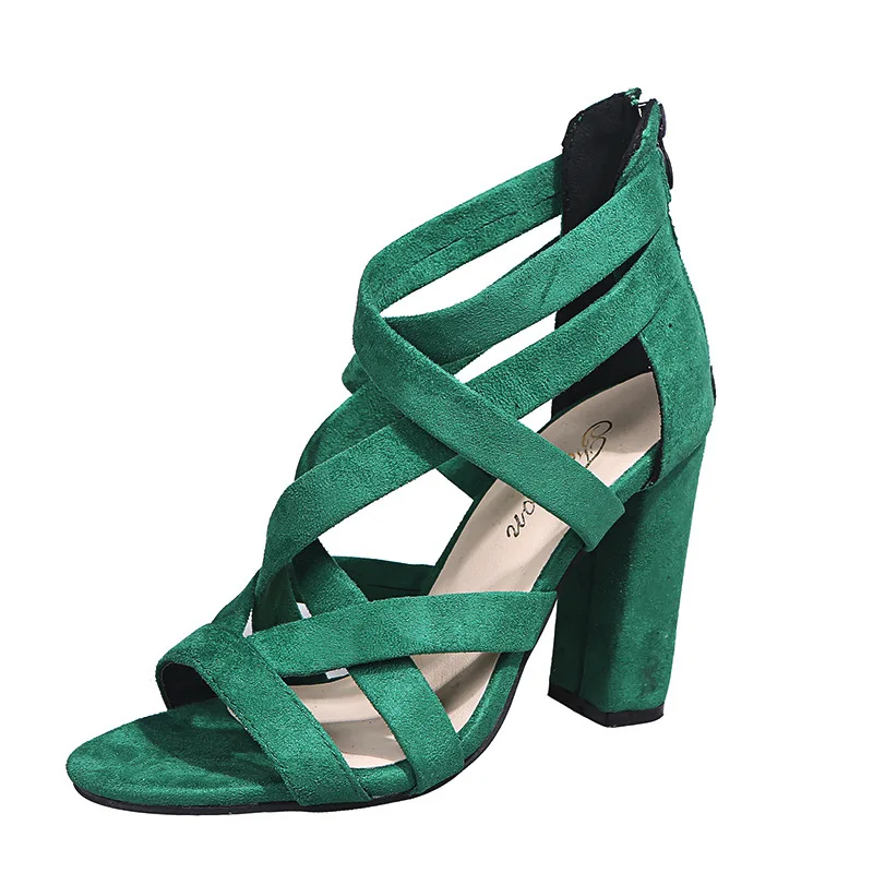

2026 Summer Chunky High Heels Black Sandals for Women Ankle Strap Dressy Strappy High Heels for Wedding Party Evening Events