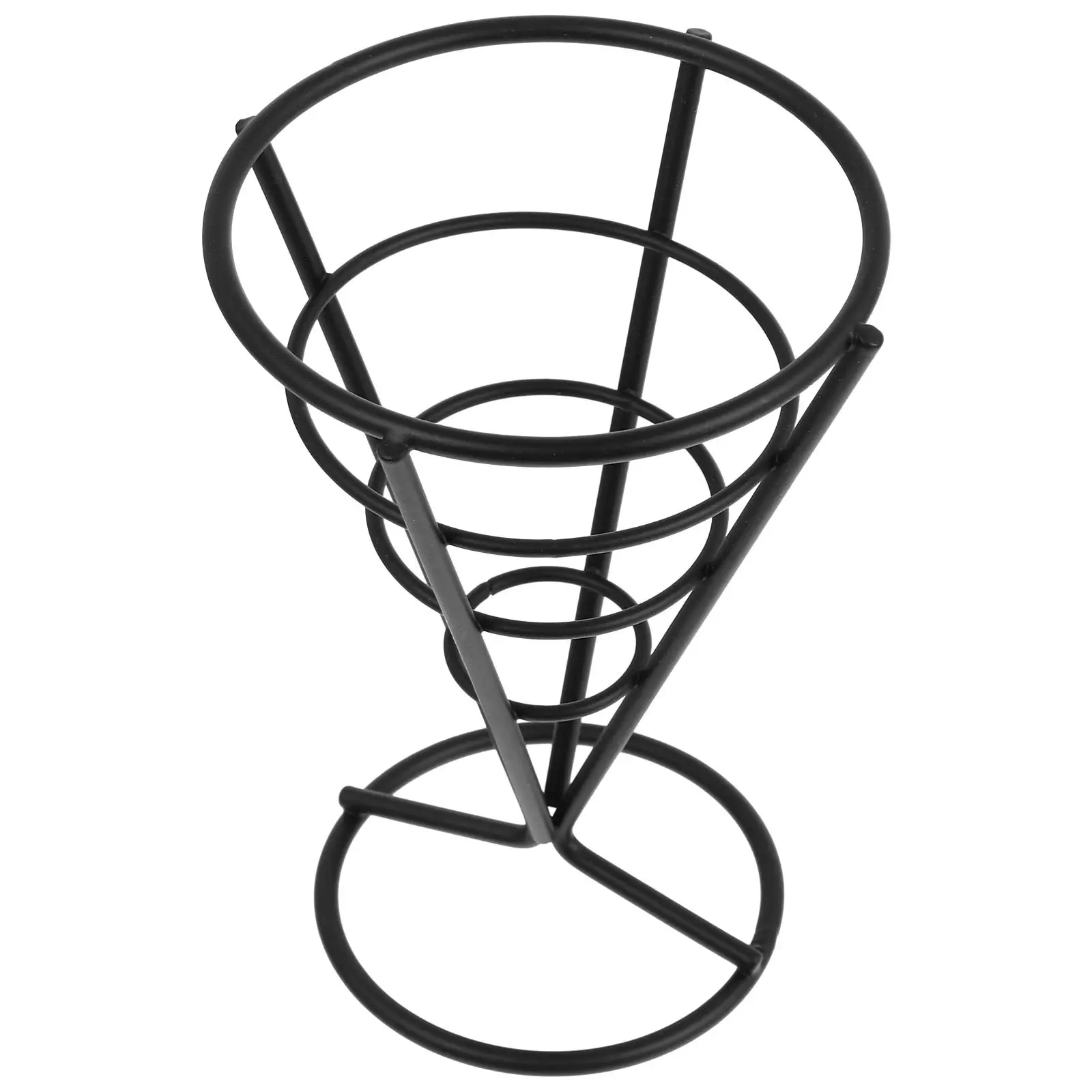 

Iron Cone Basket for French Fries Snack Holder Chip Fry Baskets Bucket Stand Kitchen Bar Safe Material Easy Clean Storage