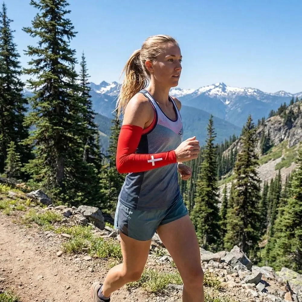 

Lightweight Sports Cooling Arm Sleeve Cooling Effect Elastic Fabric UV Protection Arm Covers Ice Silk Armguards Cuff