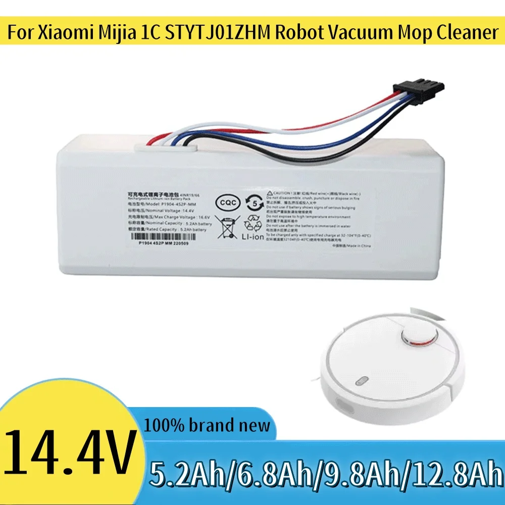 2025 new 5.2/6.8/9.8/12.8Ah 14.4V Robot Vacuum Cleaner 1C Battery for Xiaomi Mijia 1C STYTJ01ZHM Robot Vacuum Mop Cleaner