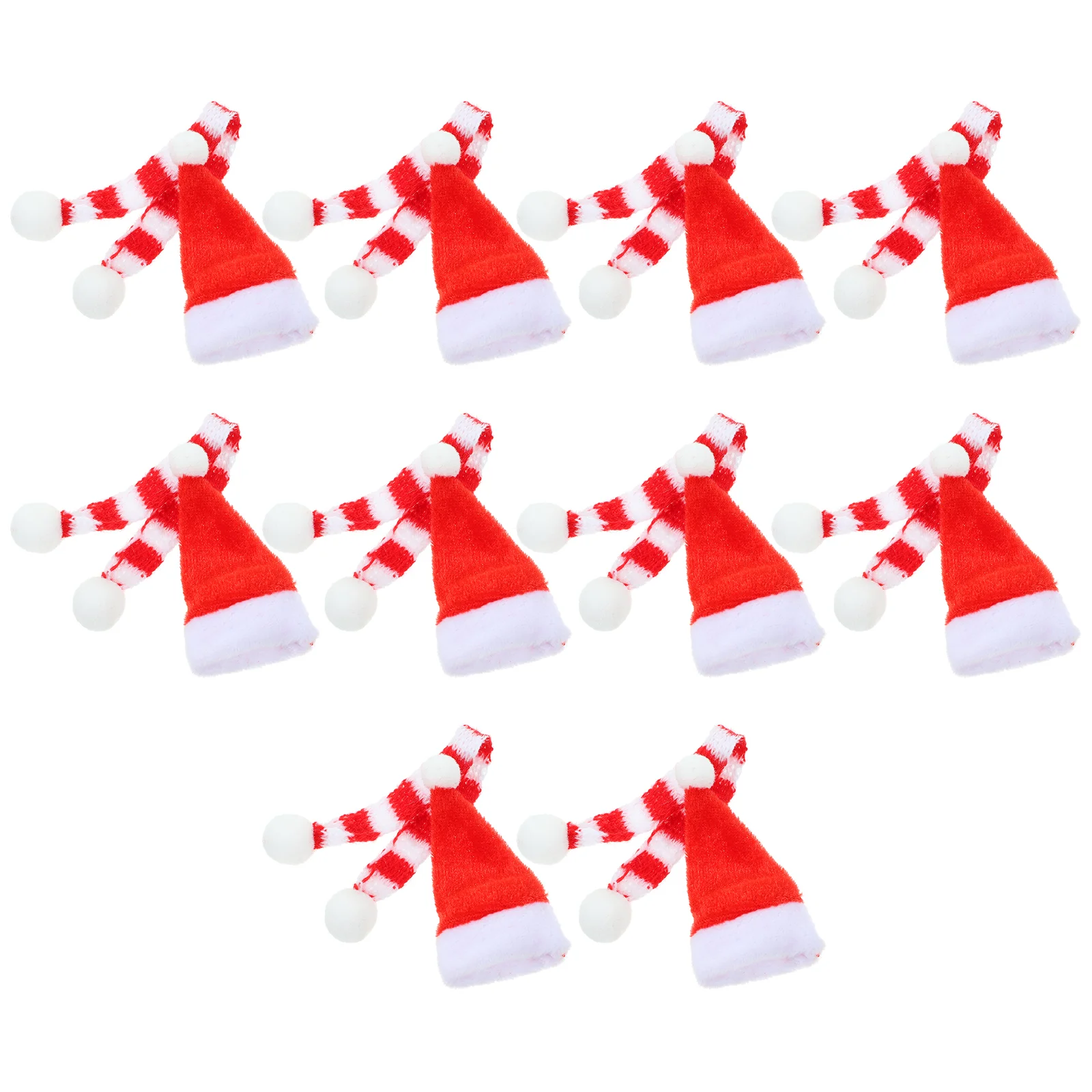 20 pçs chapéu de natal xadrez noel decoração mini patos bonecas do bebê cachecol de malha ornamento de natal decorações artesanais