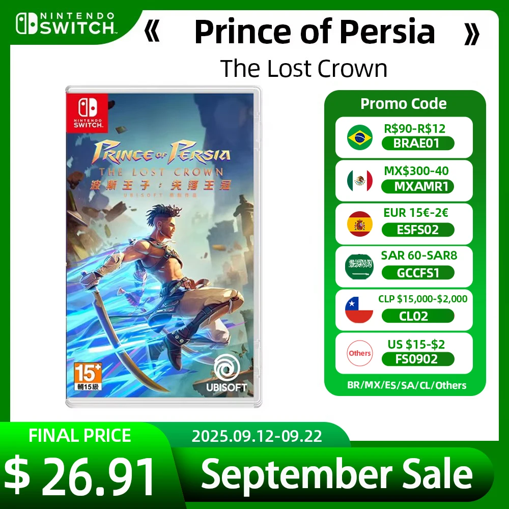 عروض ألعاب Prince of Persia The Lost Crown Nintendo Switch لعام 100% بطاقة الألعاب المادية الرسمية لعبة جديدة للتبديل OLED Lite