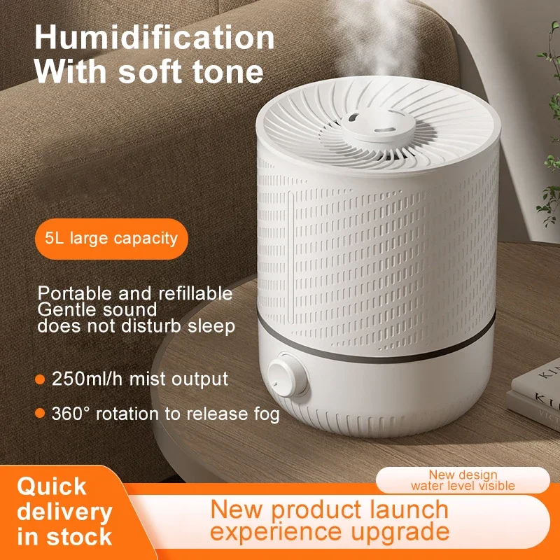 2024 NEW 5L Large Capacity High Fequency Humidifier Household Large Spray Air Humidifier Aromatherapy Machine For Home Office