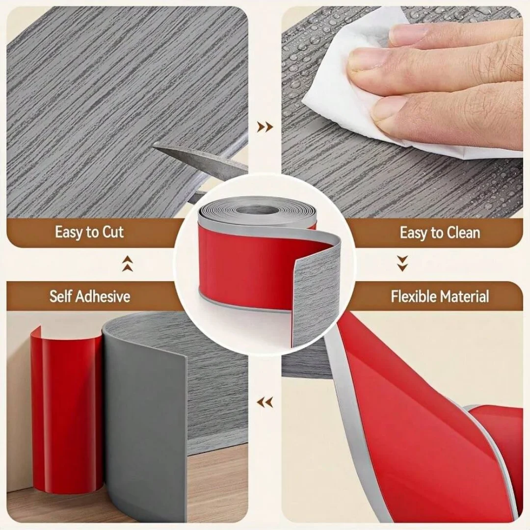 1 قطعة 2 متر × 8 سنتيمتر الفينيل الجدار الديكور التفاف المجلس ، ذاتية اللصق الزخرفية التفاف مجلس ، مرنة ذاتية اللصق الزخرفية Stri