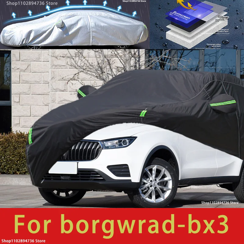 

For borgwrad bx3 fit Outdoor Protection Full Car Covers Snow Cover Sunshade Waterproof Dustproof Exterior black car cover