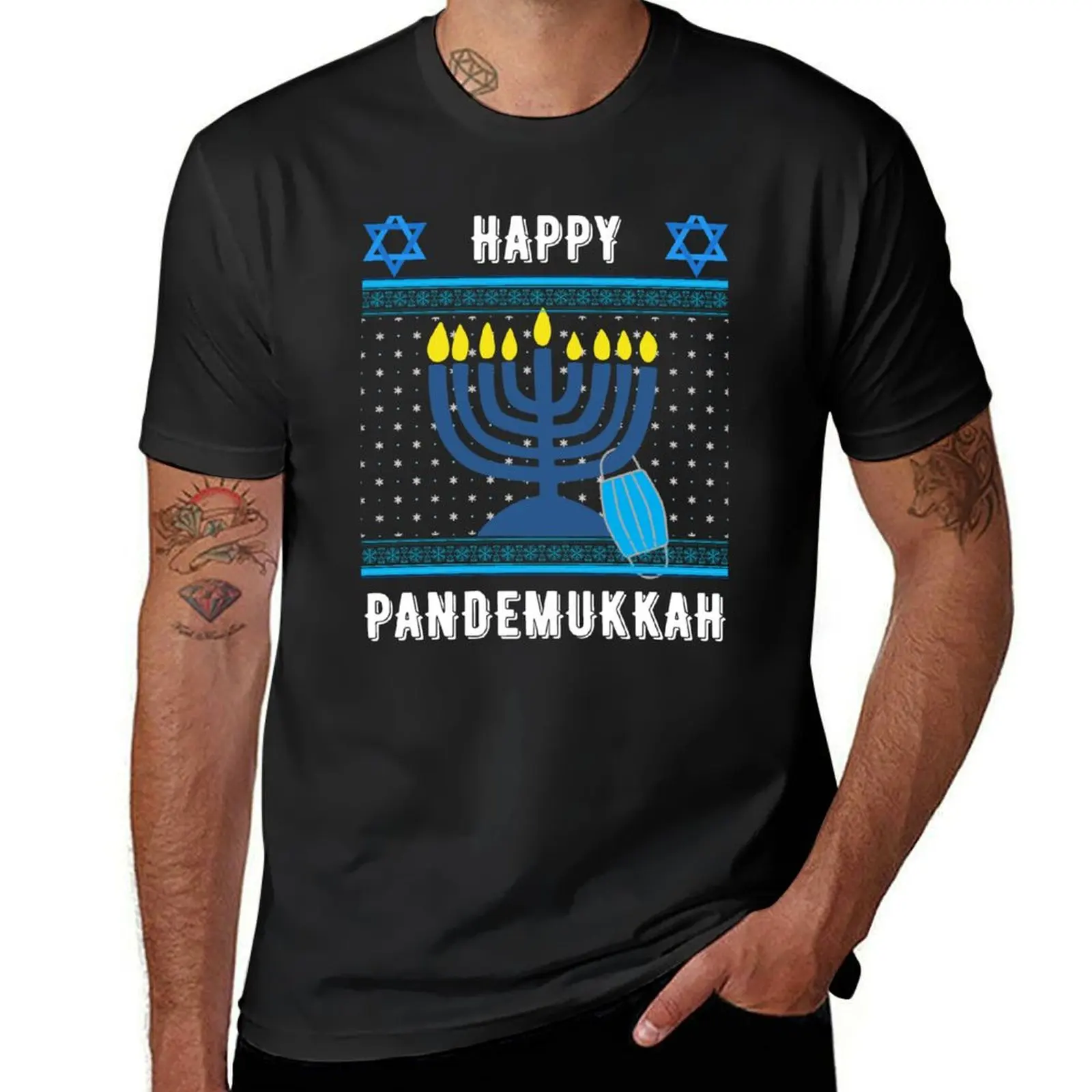 Funny Hanukkah 2020 in Quarantine T-Shirt anime clothes tees sports fans men graphic t shirts