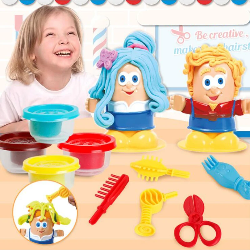 

Kids Play Dough Creative 3D Educational Toys Modeling Clay Plasticine Tool Kit DIY Design Hairstylist Model Toys For Children