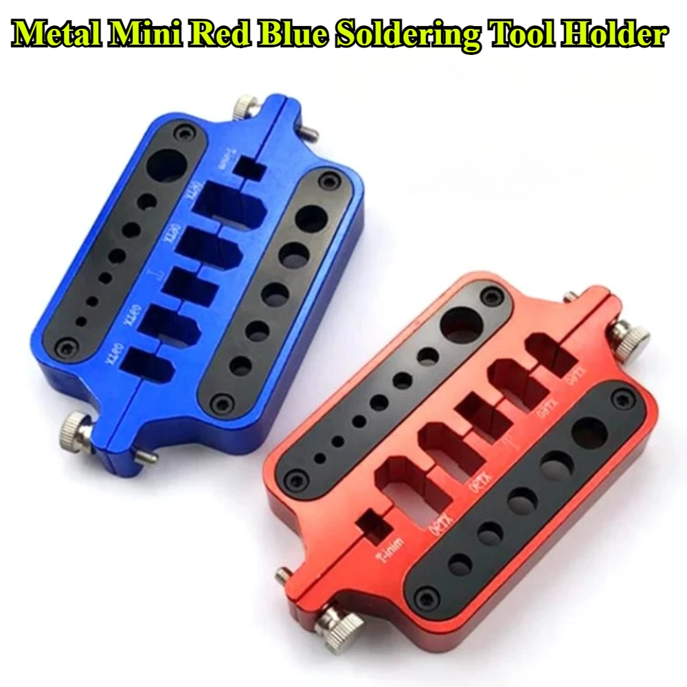 1/2Pcs RC Car Parts Metal Mini Red Blue Soldering Tool Holder Model Cars Drone Marine Welding Tool T Plug Connector XT60 XT90