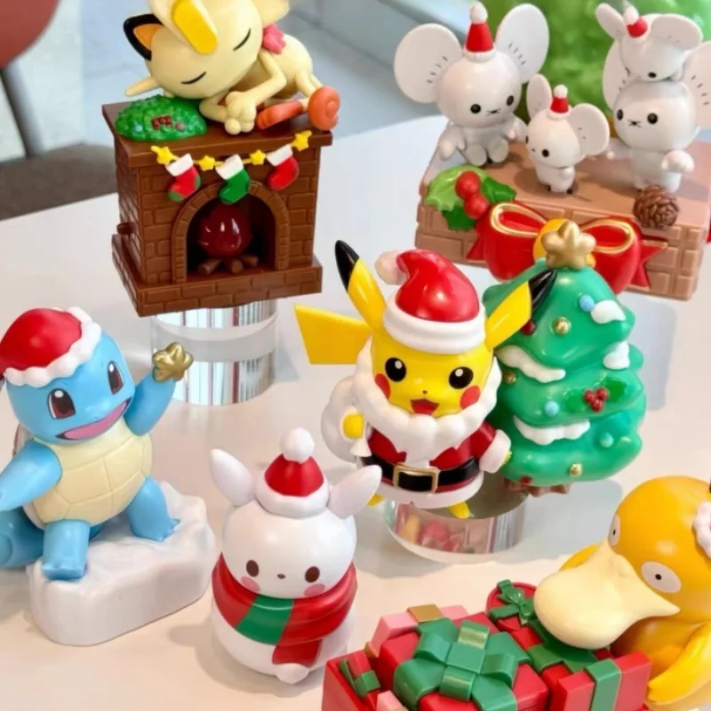 

New Pokemon KFC Figure Bind Box 2025 Christmas Series Limited Pikachu Action Figures Model Doll Collectible Kawaii Toys Gifts