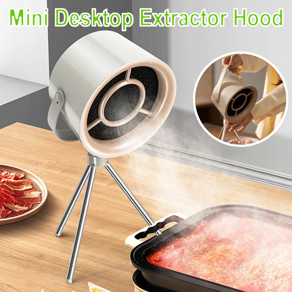 

New Desktop Exhaust Fan Kitchen Small Extractor Hood USB Desktop Range Hoods Indoor Barbecue Fondue Large Suction Cooker Hood