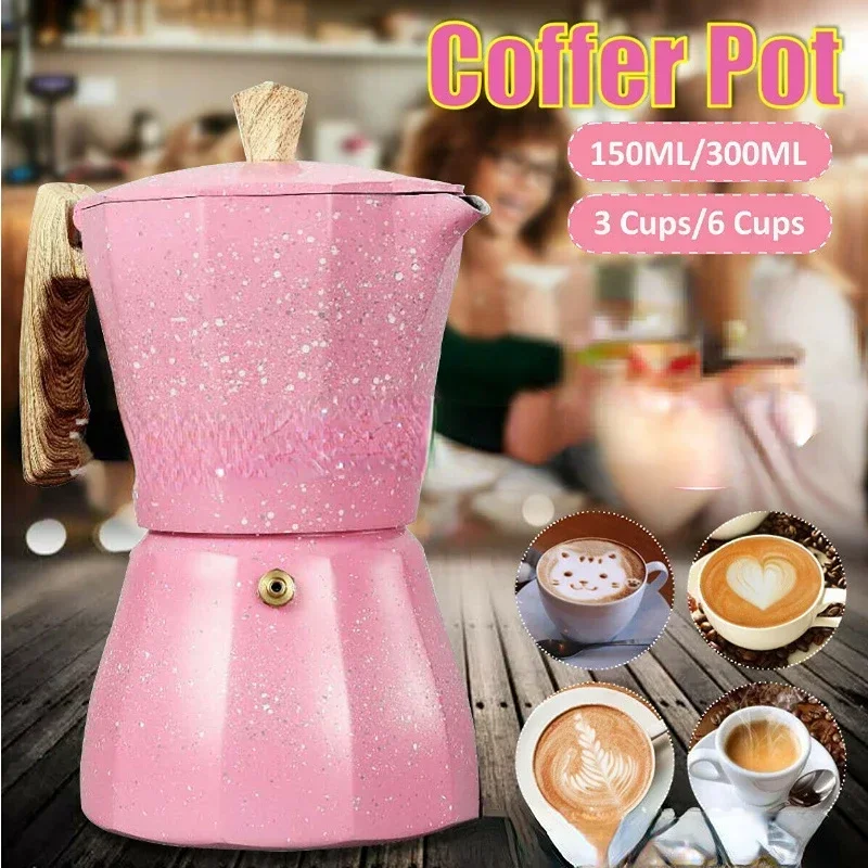 Moka Pot Italian Coffee Machine Espresso Aluminum Geyser Coffee Maker Kettle Latte Stove Classic Coffeeware Barista Accessories