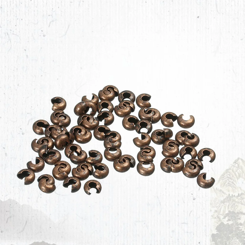 

300 Pcs Position Beads Flat Fixed Tube Crimp Spacer Ends Caps Jewelry Making Iron Positioning Loose Beads for Bracelet
