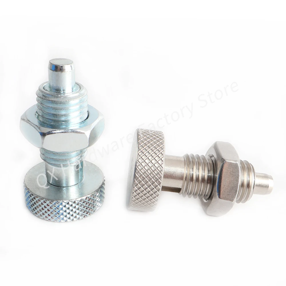 QX230 High Quality Knurled Head Knob Plunger Indexing Pin With Spring Manual Telescopic Pin Stop Pin Positioning Column With Nut