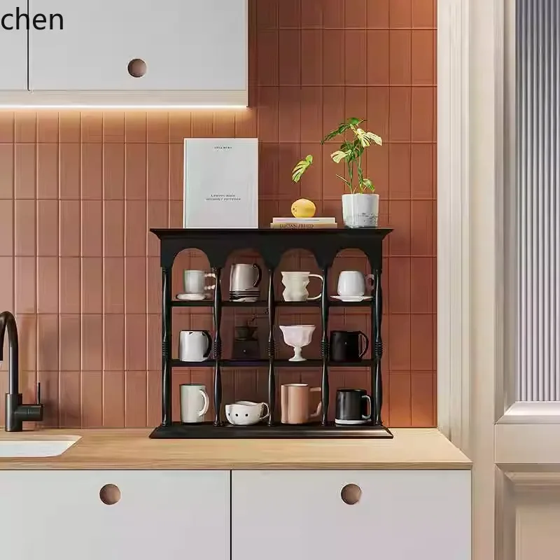

QZT Solid wood cup holder Coffee cup storage display rack