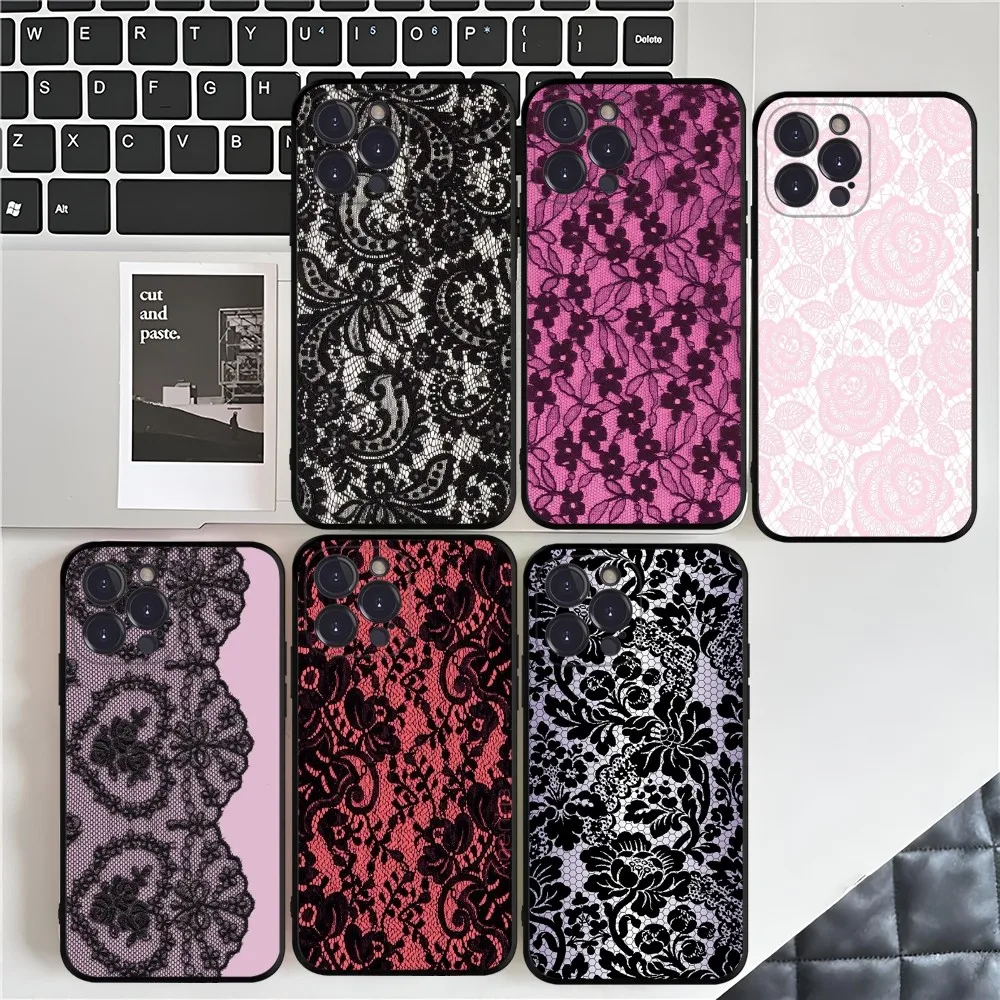 

Lace Style Cool Girl Phone Case For IPhone 16 15 14 13 12 Mini 11 Pro XS Max X XR SE 6 7 8 Plus Soft Silicone Cover