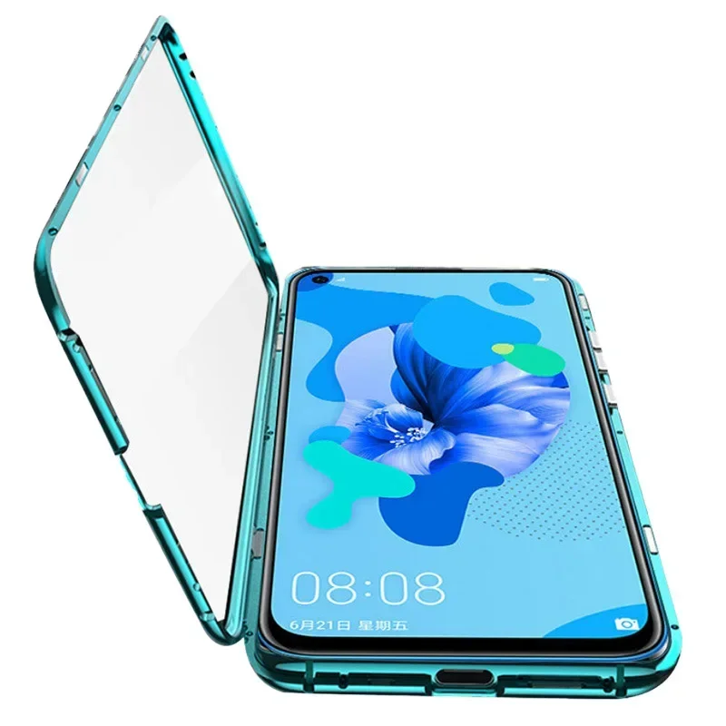 360° Protection Metal Magnetic Phone Case For Xiaomi Redmi Note 8 9 10 11 9T 9A 9S Pro POCO M3 X3 M5S Double Sided Glass Cover