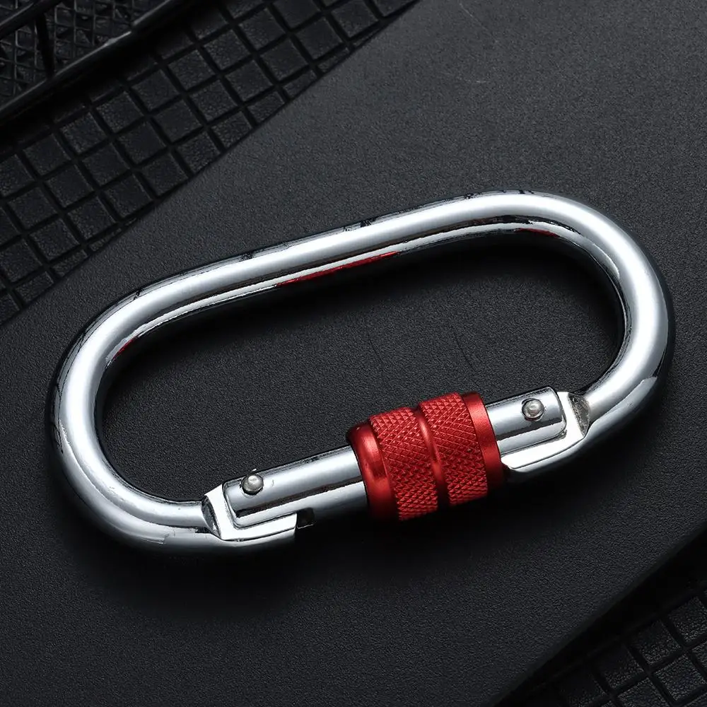 20/25KN Professional Oval Shape Safety Carabiner Aluminum Spring Key Hooks Climbing Security Master Lock Outdoor Hiking Tool