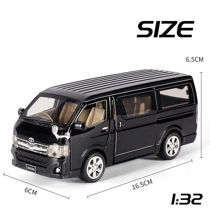 1/32 Scale Hiace MPV Zinc Alloy Car Model Toys Diecast Van