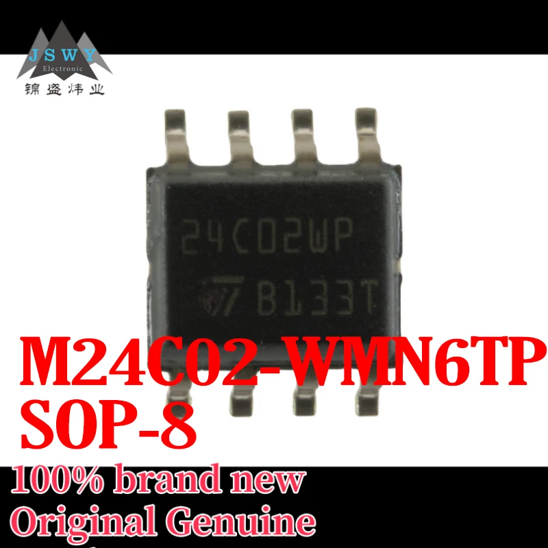 

(10/50 pieces) M24C02-WMN6TP Silkscreen 24C02WP SOP8 EEPROMs - Serial I2C Interface, Original and Genuine Product, Free Shipping