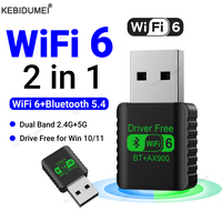 900Mbps WiFi 6 Adapter Bluetooth 5.3 WiFi USB Dongle 2.4G&5GHz Wireless Network Card For PC/Laptop Win10/11 Driver Free