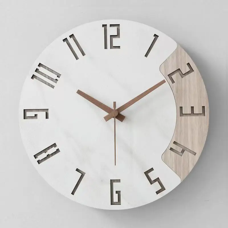 

30cm Nordic clock wall clock living room bedroom personality modern 2024 new simple creative quiet fashion home wooden