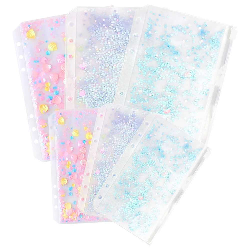 Bolsas reutilizables con cremallera, organizador de bolsillos transparentes de PVC para artículos pequeños, bolígrafos, tarjetas de visita, Cables, bolsillos para carpetas, 6 uds.