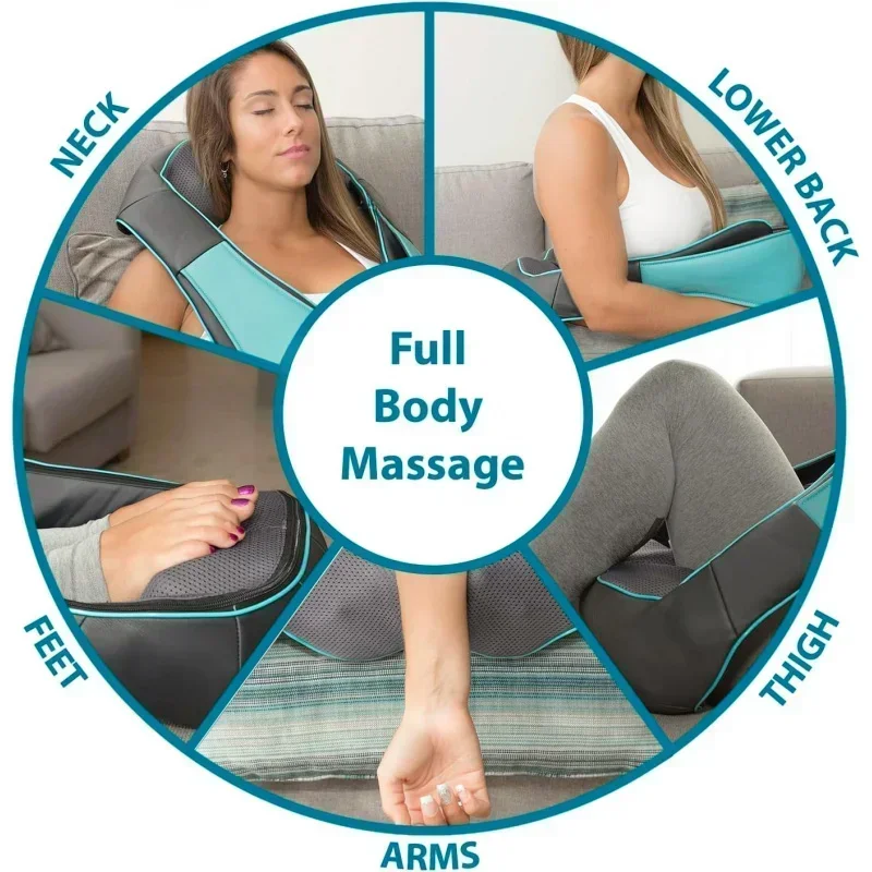 مدلك الرقبة والظهر بالحرارة - وسادة العجن العميق للتدليك - مدلك كهربائي لكامل الجسم