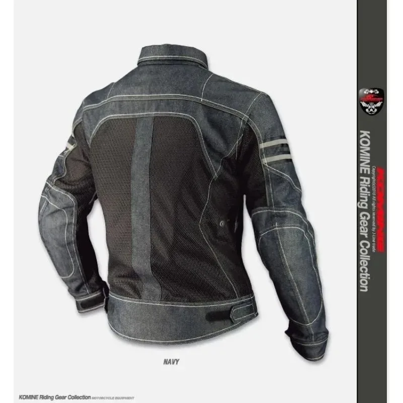 KOMINE Jk-006Motorcyclist Jacket Men's and Women's Breathable Racing Protective Off-road Jacket Riding Anti-fall Denim Jacket