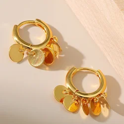 Fashion Gold Plated Tassel Circle Star Hoop Earring For Women Girls Party Wedding Party Punk Jewelry Gift eh066