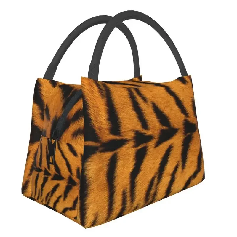 Animal Skin Pattern Insulated Lunch Bags for Outdoor Picnic Tiger Cheetah Print Pattern Resuable Thermal Cooler Bento Box Women