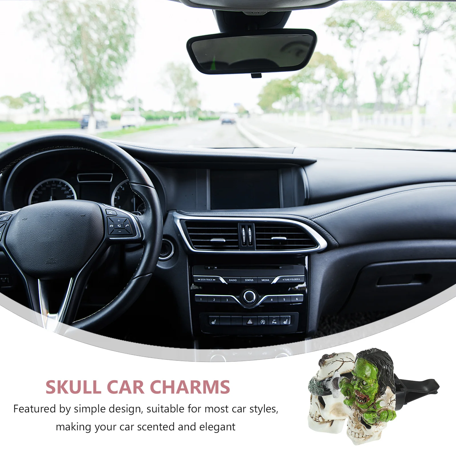 

2pcs Car Aroma Diffuser Skull Clip Vent Resin Decor Scented Air Freshener Car Supply Home Decoration Item