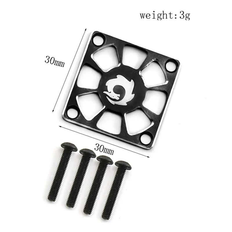 Aluminum Alloy Cooling Fan Cover 30X30mm for RC Motor ESC Electric Regulating Fan Protection Cover, Black