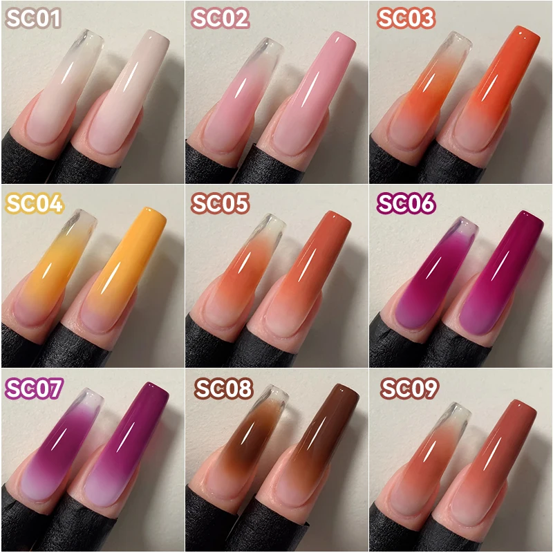 UR SUGAR 9 Farben Gradient Painting Gel Nail Art Farbverlauf DIY Design Gel 4 in 1, verwendet für Farbverlaufs-Nagelstempelmuster