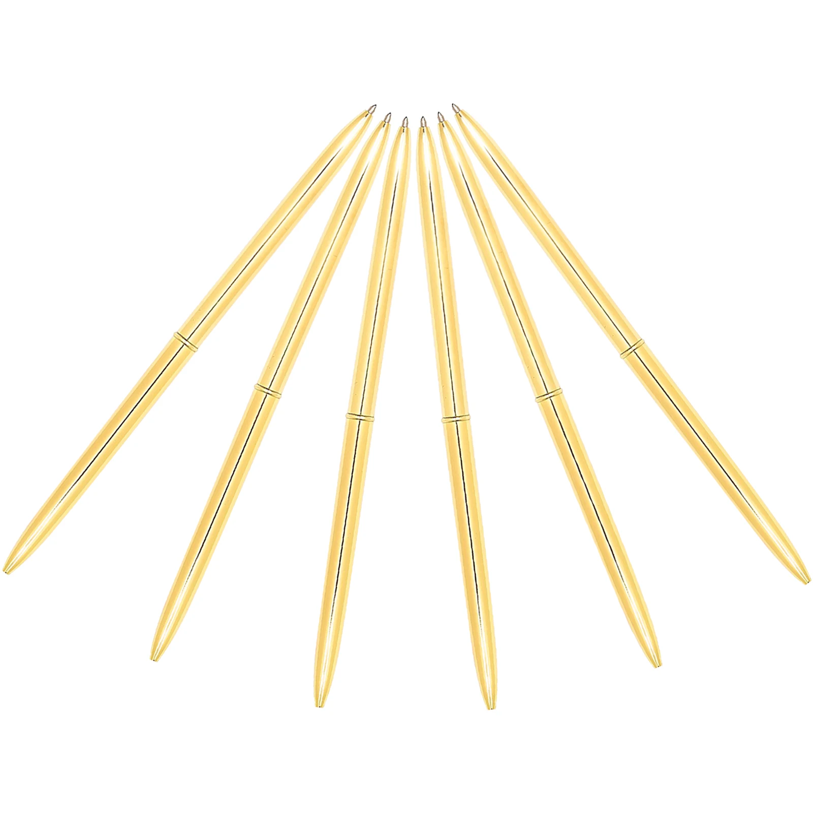 

6Pcs Metal Ballpoint Pen Lightweight Blue Ink Great for School Office Family Gifts Gold Ballpoint Pens